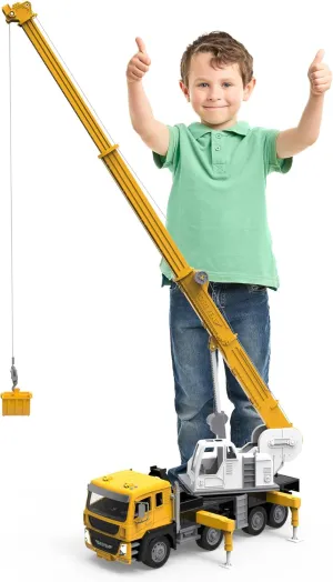 Driven by Battat – Jumbo Toy Crane Truck for Kids – Large Crane Truck – Big Toy Crane with Lights and Sounds – Realistic Truck with Moving Parts – 3 Years   – Jumbo Crane Truck