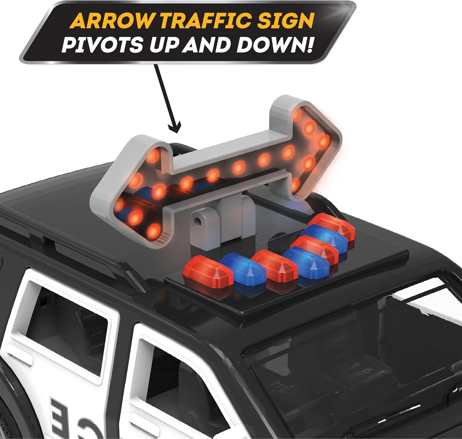 Driven by Battat – Police Car Toy SUV – 1:24 Scale – Toy Vehicle with Lights and Sound – Rescue Car Toy for Boys & Girls & Toddlers Age 3 