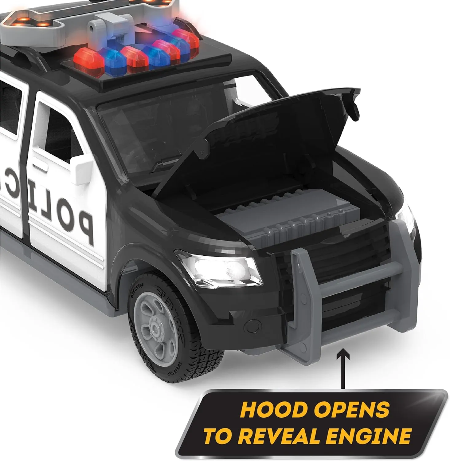Driven by Battat – Police Car Toy SUV – 1:24 Scale – Toy Vehicle with Lights and Sound – Rescue Car Toy for Boys & Girls & Toddlers Age 3 