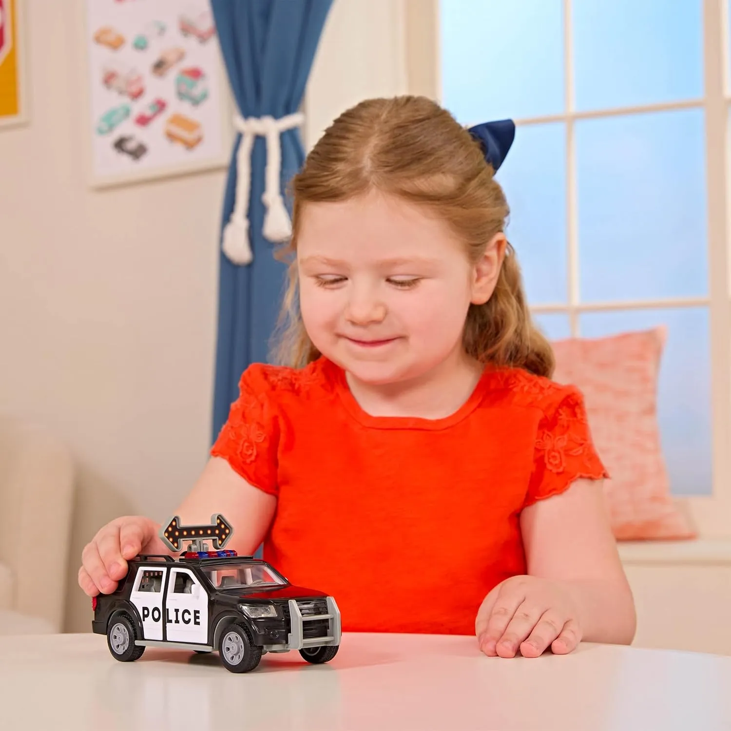 Driven by Battat – Police Car Toy SUV – 1:24 Scale – Toy Vehicle with Lights and Sound – Rescue Car Toy for Boys & Girls & Toddlers Age 3 