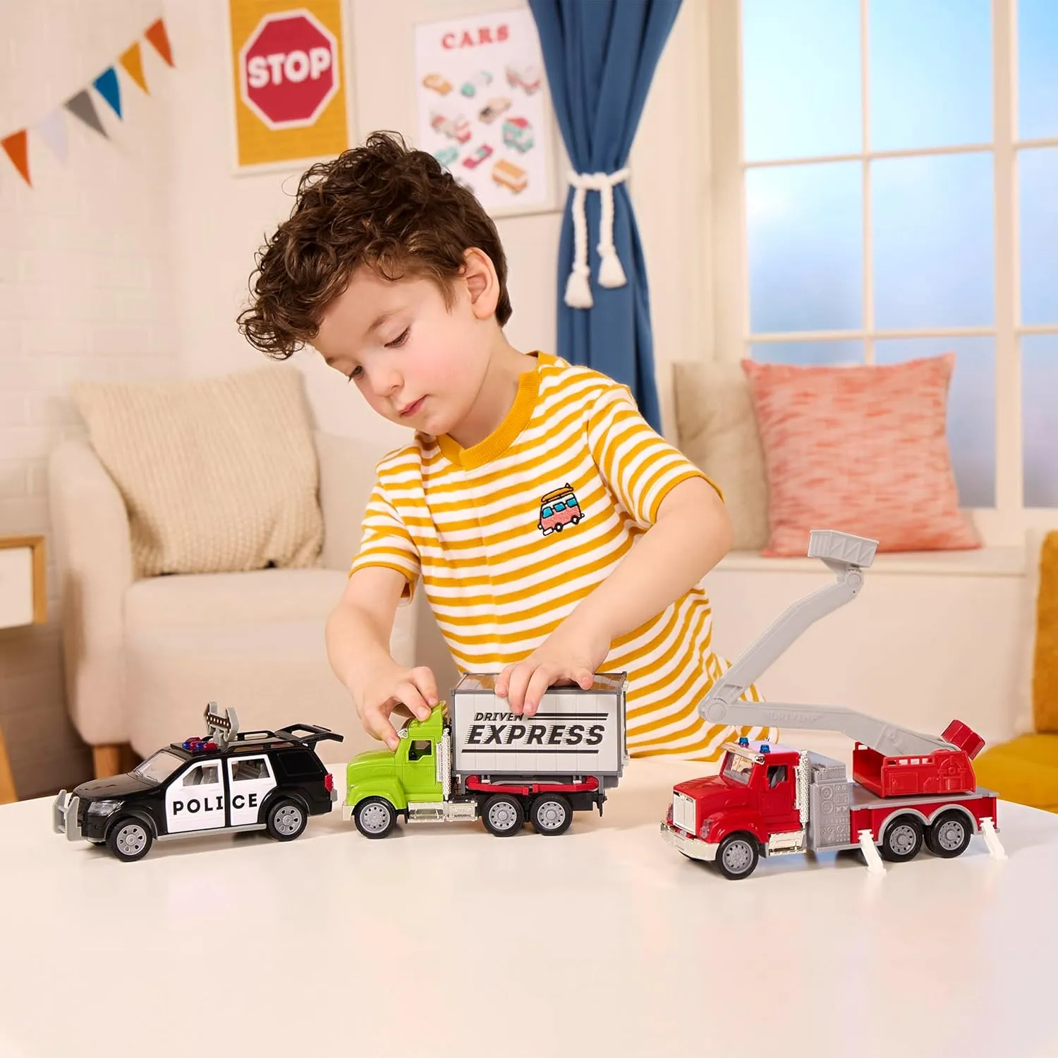 Driven by Battat – Police Car Toy SUV – 1:24 Scale – Toy Vehicle with Lights and Sound – Rescue Car Toy for Boys & Girls & Toddlers Age 3 