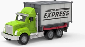 Driven by Battat – Toy Container Truck with Lights & Sounds – Small Toy Shipping Container Vehicle – Realistic Toy Truck for Kids – Movable Parts – 3 Years   – Micro Container Truck