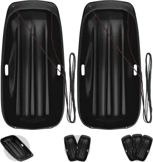 DUNCHATY Snow Sled for Kids with 16.5ft Pull Rope & Handle, 3ft Downhill Plastic Winter Toboggan Sled