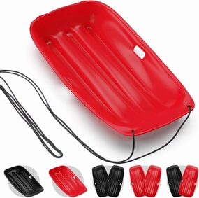 DUNCHATY Snow Sled for Kids with 16.5ft Pull Rope & Handle, 3ft Downhill Plastic Winter Toboggan Sled