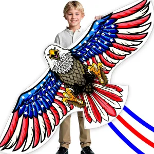 Eagle Kites for Adult and Kids，Extremely Easy to Fly for Beginners,Single Line Beach and Park Kite for Family Outdoor Games & Activities (Eagle Flag Kite)