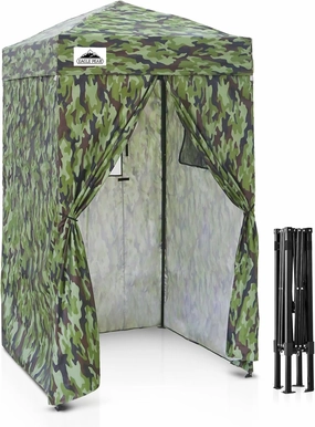 EAGLE PEAK Flex Ultra Compact 4x4 Pop-up Canopy, Sun Shelter, Changing Room, Portable Privacy Canopy Cabana for Pool, Fashion Photoshoots, or Camping, Camo