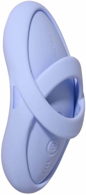 Echo 2 App Compatible Waterproof Rechargeable Silicone Heated Finger Vibrator - Blue