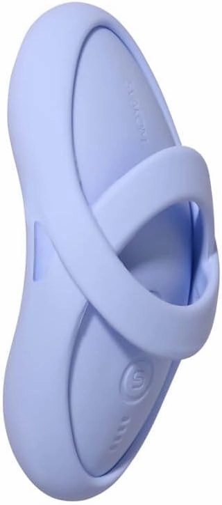 Echo 2 App Compatible Waterproof Rechargeable Silicone Heated Finger Vibrator - Blue