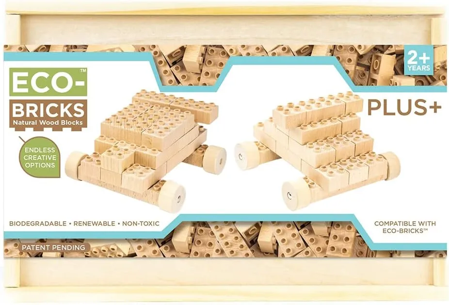 Eco-Bricks Plus Blocks for Ages 4 & up - 20, 42 Pieces Kids Building Blocks – Customizable Building Toys