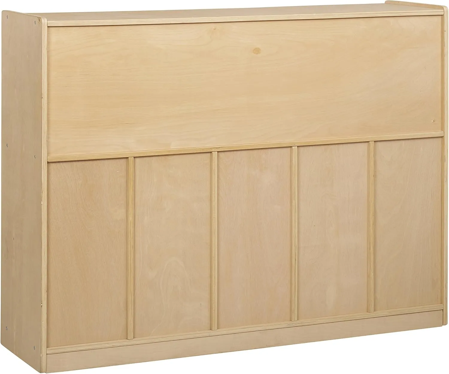 ECR4Kids Multi-Section Mobile Cabinet with Scoop Front Storage Bins, Classroom Furniture, Natural/Sand, 16-Piece
