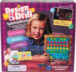 Educational Insights Design & Drill SparkleWorks - Light Up Drill Toy, STEM Learning with Toy Drill