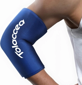 Elbow and Knee Ice Pack - Cold Ice Sleeve with Reusable Gel & Cold Therapy Compression for Knee, Shin Splints, Calf Strain, Flexible Ice Pack forTennis Elbow, Tendinitis (Medium (Pack of 1), Blue)
