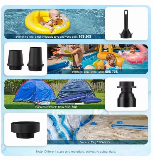 Electric Air Pump Portable Wireless Air Compressor Inflator/Deflator Pumps For Inflatable Cushions Air Beds Boat Swimming Ring