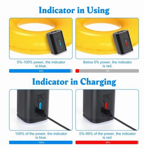 Electric Air Pump Portable Wireless Air Compressor Inflator/Deflator Pumps For Inflatable Cushions Air Beds Boat Swimming Ring
