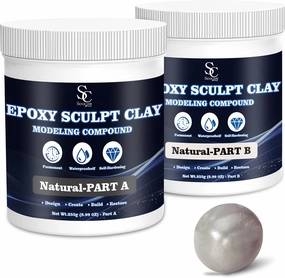 Epoxy Putty Sculpt Clay, 2 Part A & B for Sculpting, Modeling, Building, and Repairing, 1 Pound, Natural