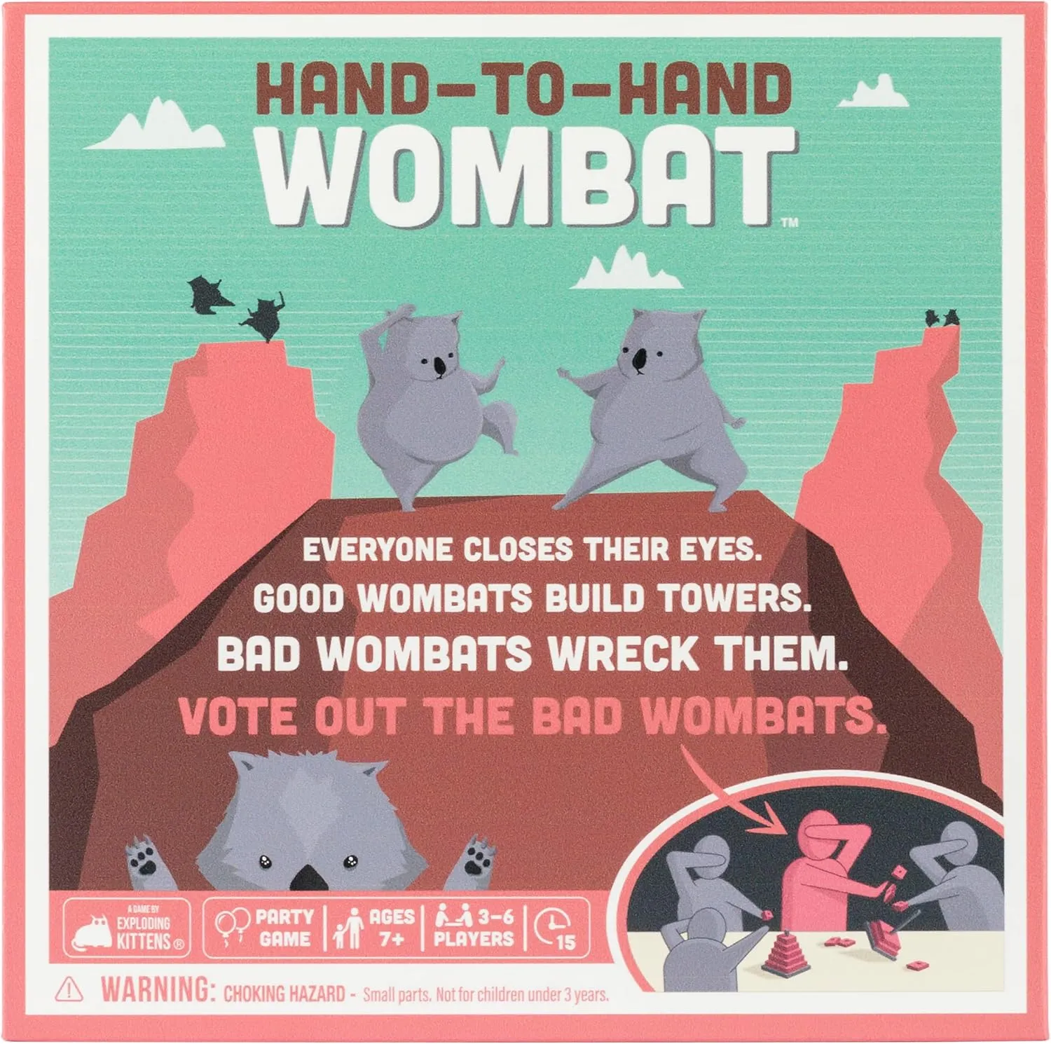 Exploding Kittens Hand to Hand Wombat Card Game Fun Family Card Games for Adults Teens & Kids - Fun Party Games, 3-6 Players