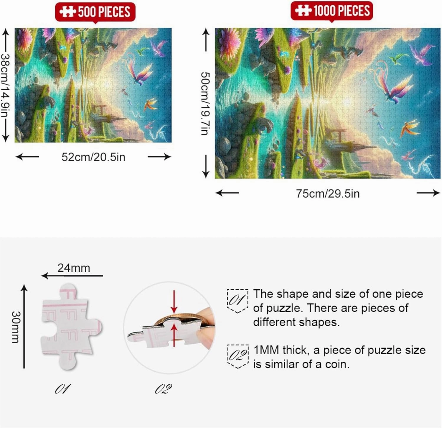 Fantasy Landscape Jigsaw Puzzles 500 Pieces Adults Toy Game Artwork Art Jigsaw White Elephant