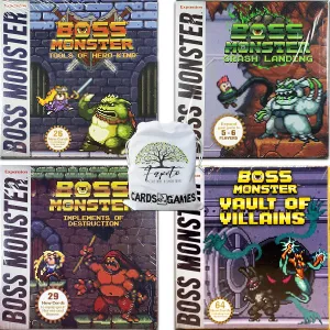 Fapeto Travel Drawstring Bag Bundle with Pack of Boss Monster -Only Expansions- (Tools of Hero-Kind, Crash Landing, Implements of Destruction & Vault of Villains)