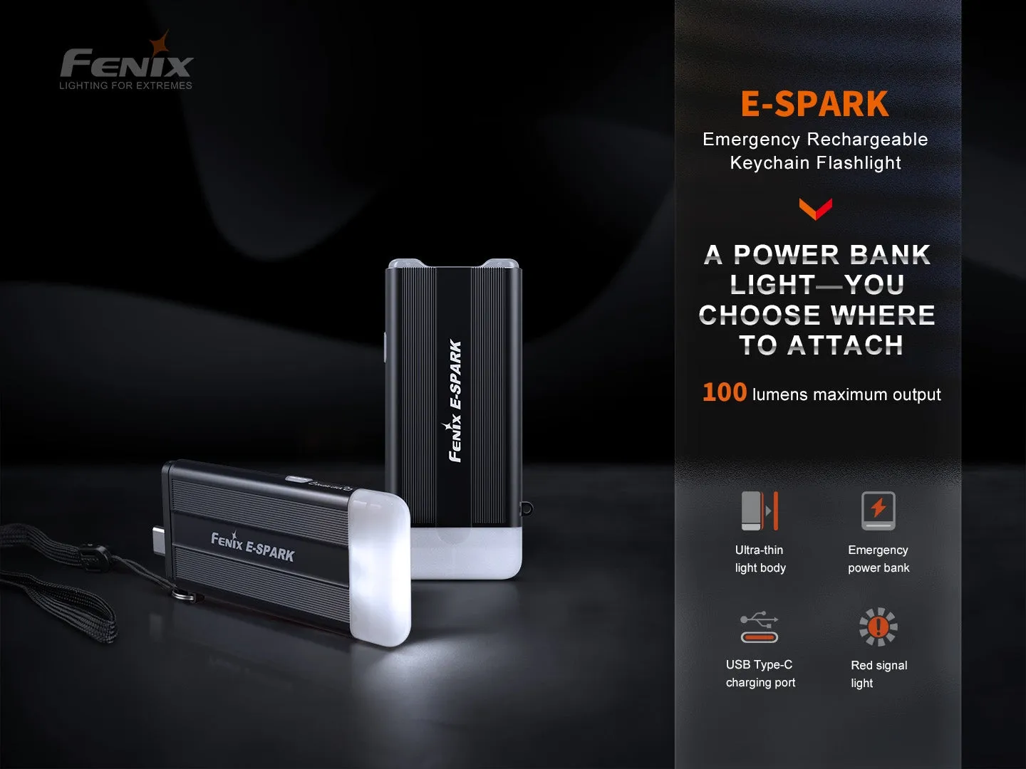 FENIX E-SPARK Mini Lantern - Black