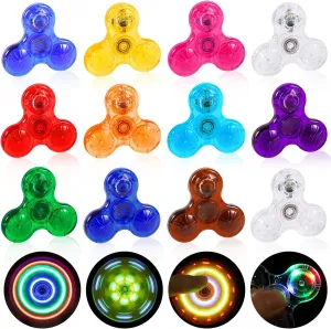 Fidget Spinners 12 Pack, Light Up Fidget Spinners Bulk Party Favors Toys, Goodies Bag Stuffers, Glow in The Dark Birthday Party Supplies Classroom Prizes Return Gifts
