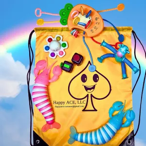 Fidget Toys Set with Travel Backpack - Fidget Box for Kids, Road Trip Toys, Airplane Must Have for 3-5 Year olds, Car Ride Activities for 6-8 Year olds, Sensory Pack for Toddlers, Travel Essentials