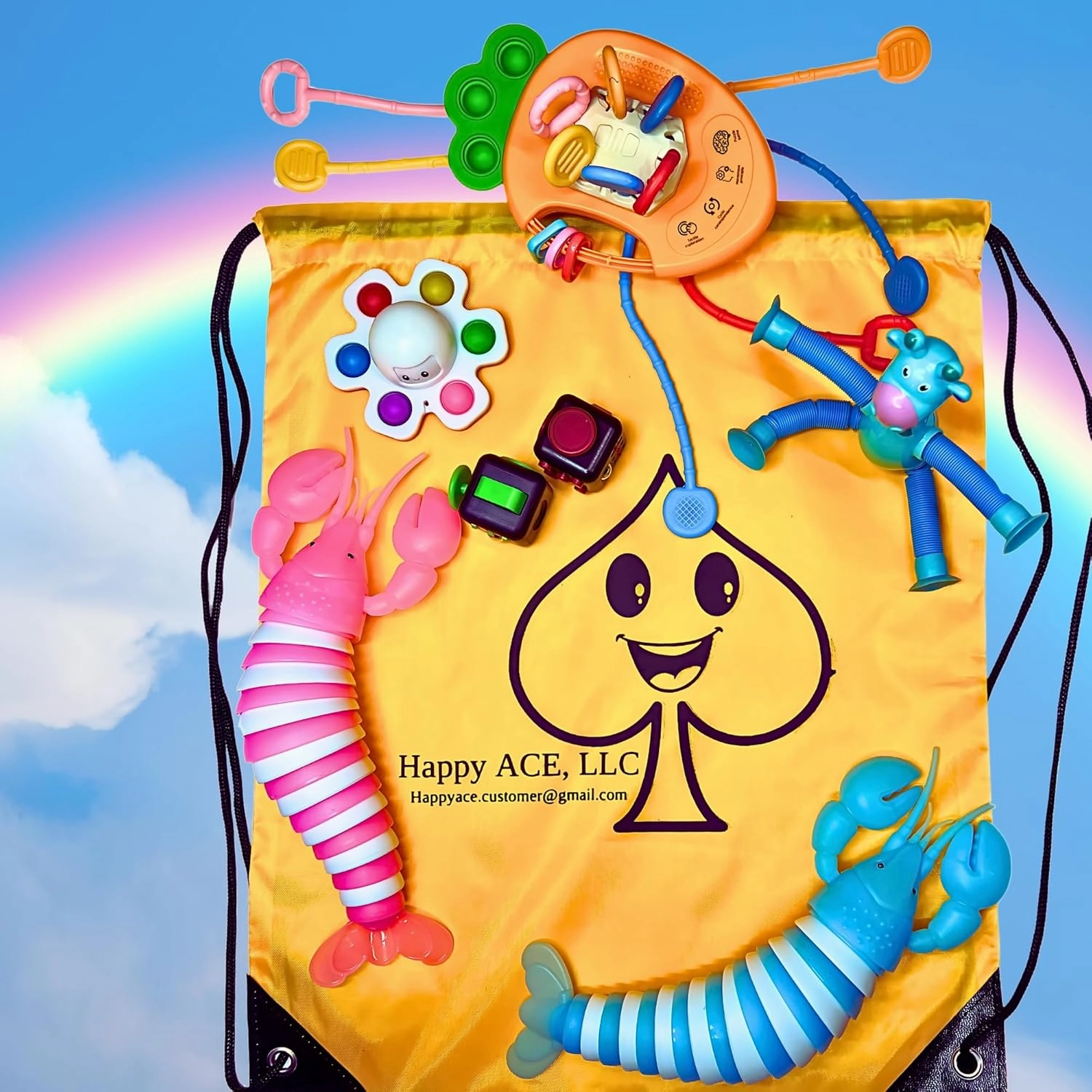 Fidget Toys Set with Travel Backpack - Fidget Box for Kids, Road Trip Toys, Airplane Must Have for 3-5 Year olds, Car Ride Activities for 6-8 Year olds, Sensory Pack for Toddlers, Travel Essentials