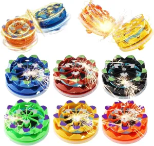 Fireworks Fingertip Gyro,Handheld Fireworks Gyroscope,Collision Sparks Light Up Spinning Top Toy,Creative Gyroscope Toy for Kids,Fidget Spinners for Adults, Cool Flashing Spinning Toys (6 PCS)