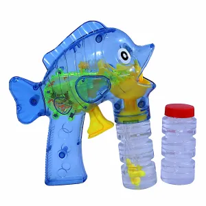Fish Bubble Gun | Bubble Gun Toy | Bubble Blower | Bubble maker for Kids | Portable Bubble Machine | Outdoor & Indoor activity toy | Music with Soft Light | Colorful Bubbles | Cool bubble toy | For kids age 3  years