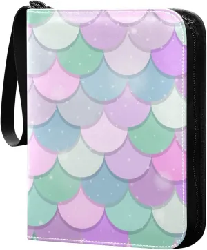 Fish-scale Print Cartoon Trading Card Protectors Holder Collectible Album for Sports Card Collection Storage 400 pockets Game Card Binder, JDJSDJJJ823158