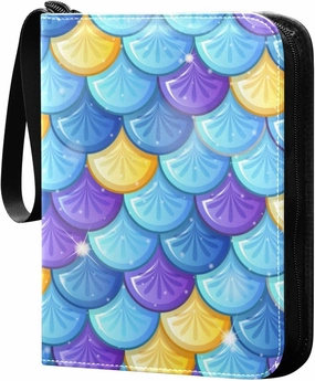 Fish Scale-texture Cartoon Trading Card Protectors Holder Collectible Album for Sports Card Collection Storage 400 pockets Game Card Binder