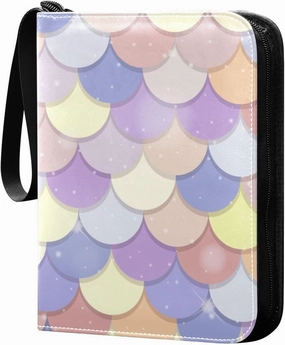 Fish Scale Theme Cartoon Trading Card Protectors Holder Collectible Album for Sports Card Collection Storage 400 pockets Game Card Binder