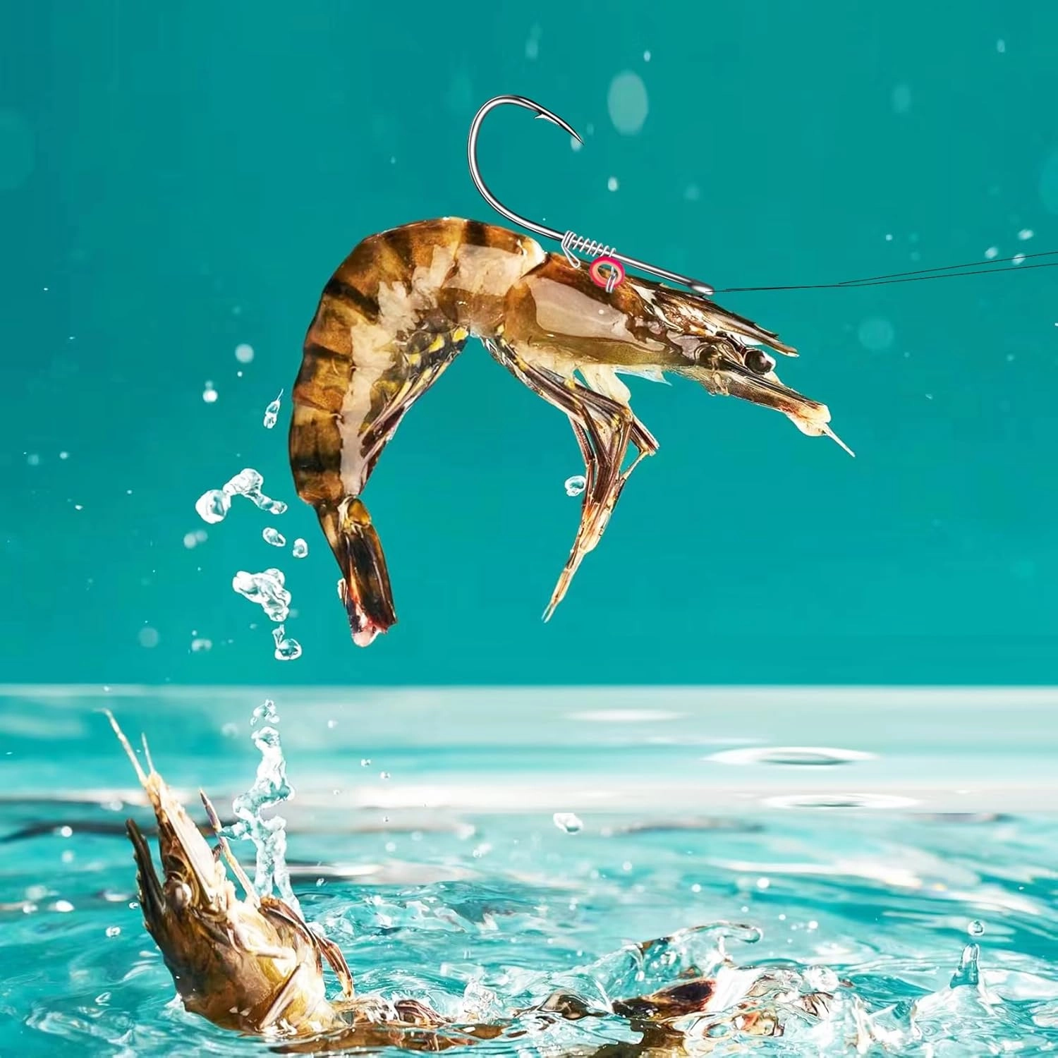 Fishing Hooks-Live Shrimp Fixed Hooks Carbon Steel Barbed with Holes,2/3/4Catfish Bass Fishing Hooks,That Can Adapt to Various Fishing