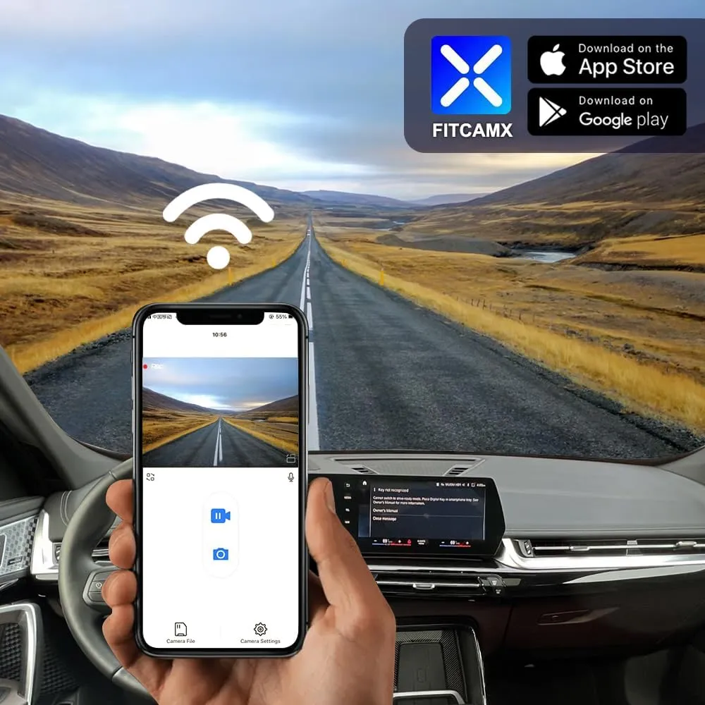 Fitcamx 4K Dash Cam Suitable for Toyota Corolla LE L XLE XSE SE 2020 2021 2022 Hybrid & Hatchback 2019-2022 (E210/Gen12), OEM Look, 2160P UHD Video WiFi, G-Sensor Loop Recording, Plug&Play, 64GB Card