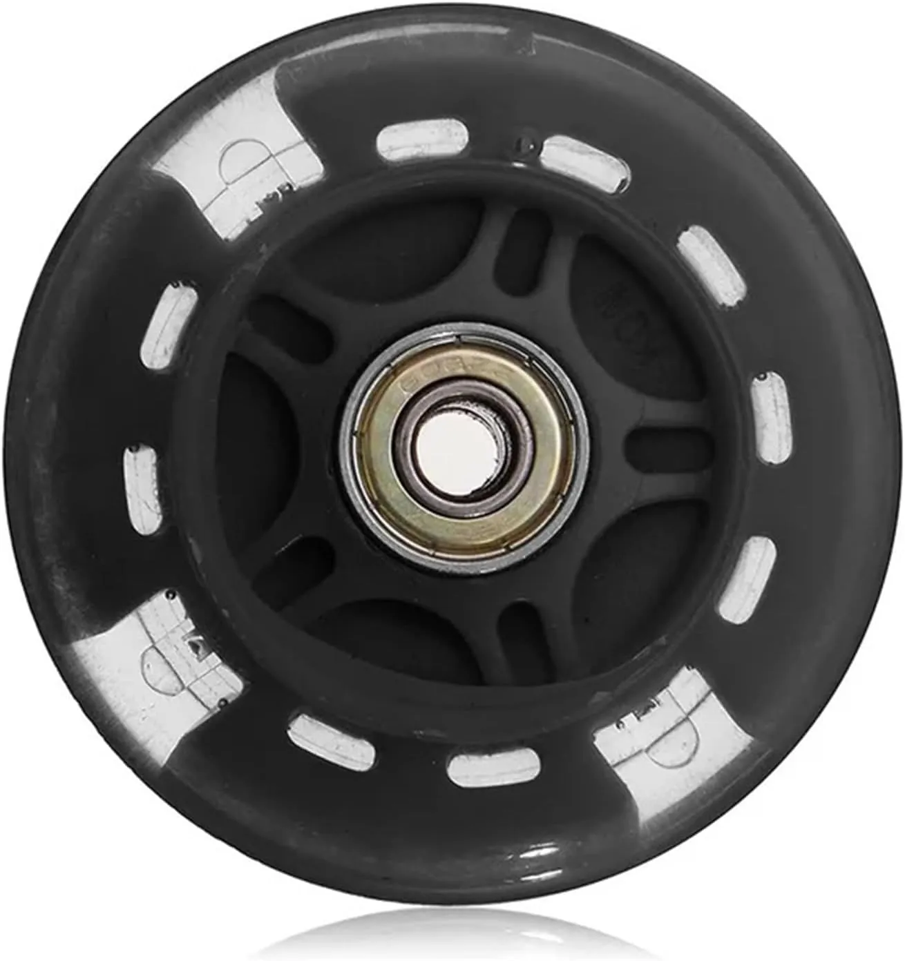 Flash Wheel Mute Wheel Children Scooter Wheel Flashing Lighting Wheel 80MM PU Wheel Compatible with Children Mini Scooter Light Kid Car Toy(Black)