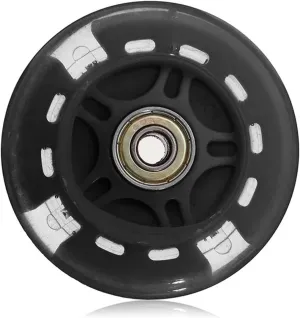 Flash Wheel Mute Wheel Children Scooter Wheel Flashing Lighting Wheel 80MM PU Wheel Compatible with Children Mini Scooter Light Kid Car Toy(Black)