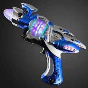 FlashingBlinkyLights Large Blue Light Up Toy Gun with Sound Effects (Set of 2)