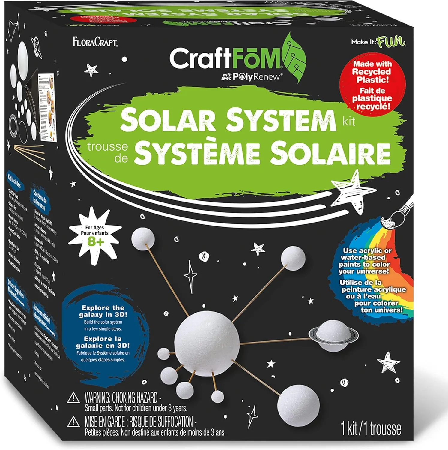 FloraCraft CraftFōM 18 Piece Solar System Kit White