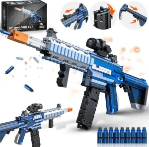 Fluorspar blaster Building Block Gun for Adults, 1: 1 M416 Model Gun That Shoot Educational Toys DIY Assembling Building Toys Set for Boys Age 14 , Collectible Gift for Toy Lovers, 1666Pcs