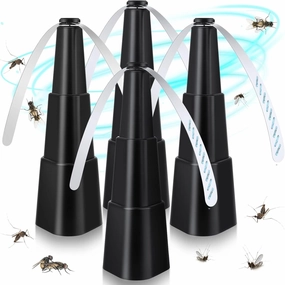 Fly Fans for Tables, Fly Repellent Fan Indoor Outdoor with Holographic Blades,4 Pack Batteries Powered for Picnic, Party, Restaurant, Kitchen, and BBQ