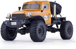 Fms Rochobby 1/10 Atlas 4X4 Ready Set RC Crawler with Light Car Truck with 2.4GHz Radio,Ball Bearing, Metal-Gear Full,4 Link Suspension,Rapid Separation Car Body for Adult Yellow(No Battery)