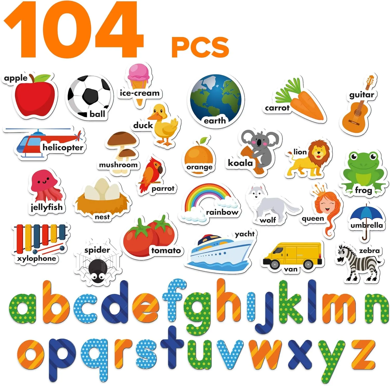 Foam Magnets and Magnetic Letters for Toddlers and Kids - ABC Alphabet Magnets for Refrigerator and Dry Erase Board - Baby Magnets for Fridge and Whiteboard - Ideal for Kids!