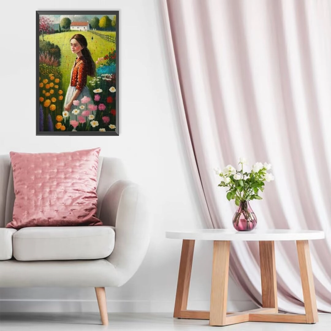 Framable 500 Piece Jigsaw Puzzle for Adults - Oil Painting Style Peacock Opens Its Screen 3 ​Safe Wooden Jigsaw Puzzle - Interactive Fun Puzzle for Family - DIY Home Deco