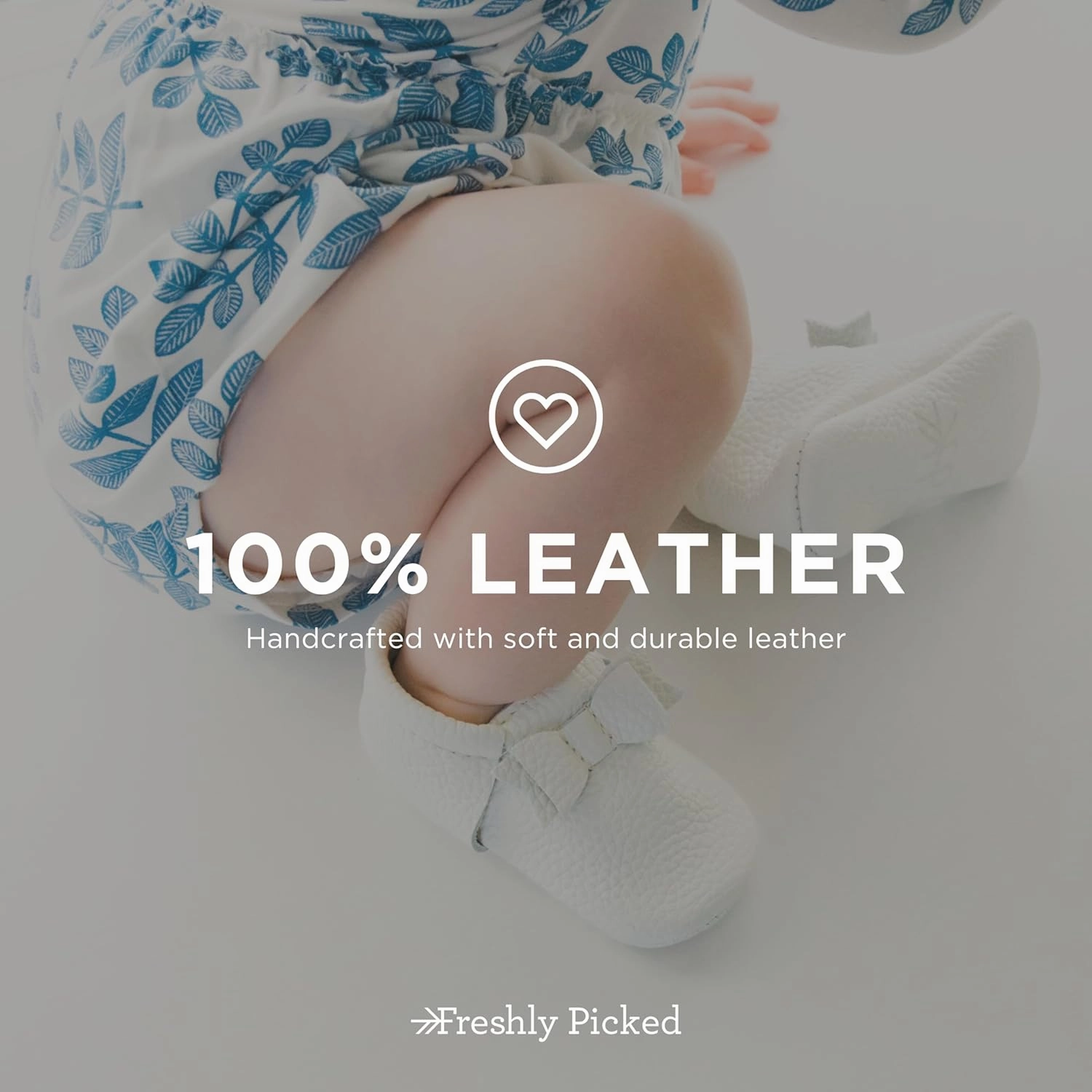Freshly Picked First Pair Bow Moccasins for Infant Girls - Leather Baby Moccasins - Soft Sole, Barefoot Shoes