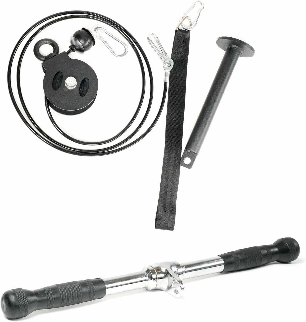 FringeSport LAT and Lift Portable Cable Pulley Training System | 285 lbs Capacity LAT Pulldown Machine with Attachments | Wide and Loose Grip Pulley System Gym at Home | Cable Machine Gym Equipment