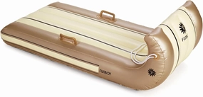 FUNBOY 52" Inflatable Toboggan Snow Sled, Champange Colored, 1-2 Person Capacity, with Grooved Rubber Base Tracks, 2 Handles, and Hand Pull Rope, Champagne Toboggan (TOBOGGAN-CHAMPAGNE)