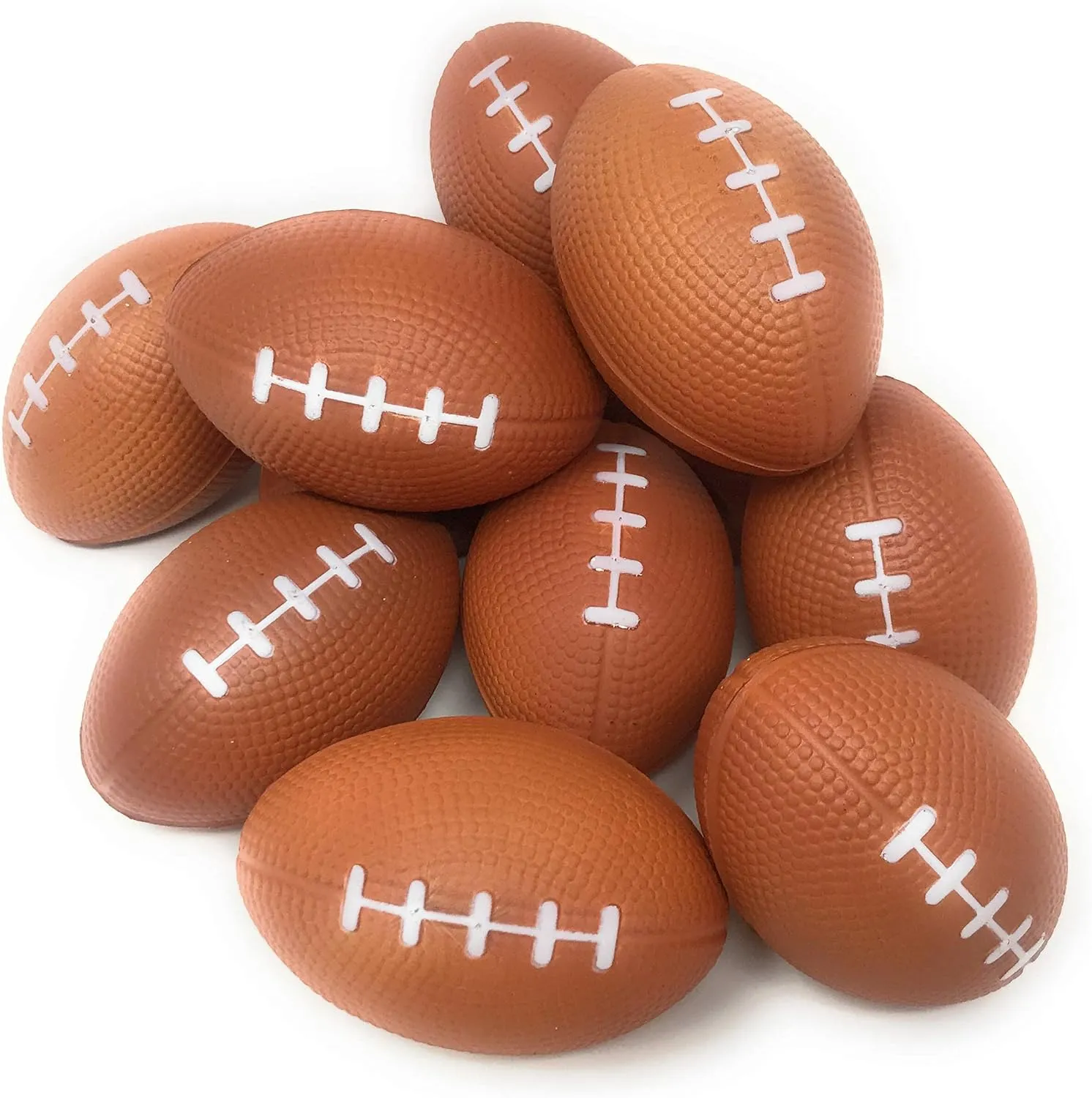 Funiverse Bulk 25 Pack 4" Foam Football Stress Ball - Perfect Tailgating Party Decoration or Favor