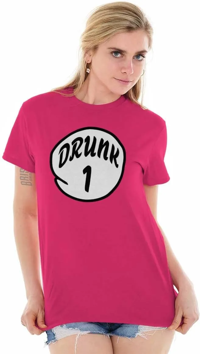 Funny Drunk Number 1 Drinking Humor Graphic T Shirt Men or Women