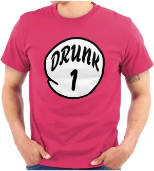 Funny Drunk Number 1 Drinking Humor Graphic T Shirt Men or Women