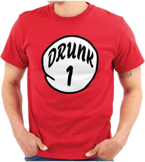 Funny Drunk Number 1 Drinking Humor Graphic T Shirt Men or Women