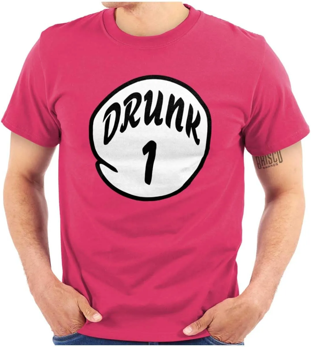 Funny Drunk Number 1 Drinking Humor Graphic T Shirt Men or Women